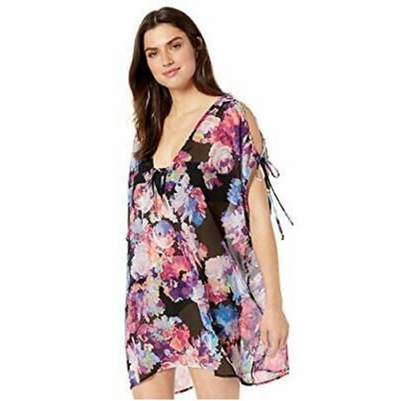 Nwt Bar III Tech Floral Tunic Swim Cover-up - Picture 2 of 9